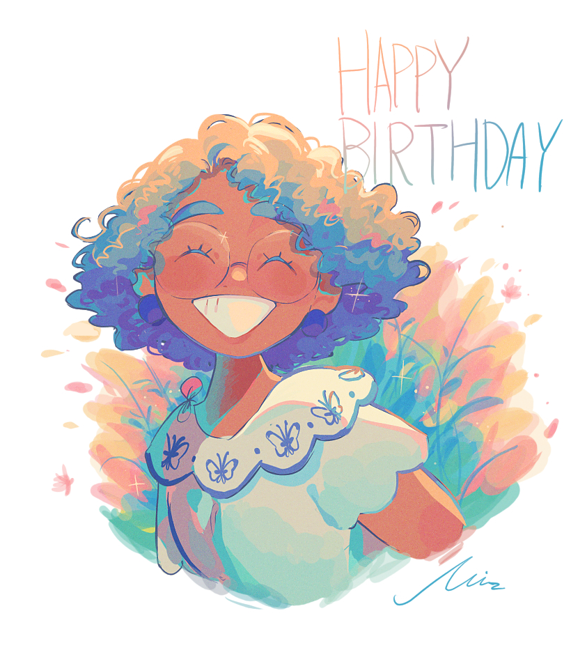 1girl, brown_hair, colombian_clothes, curly_hair, dark-skinned_female, dark_skin, earrings, embroidery