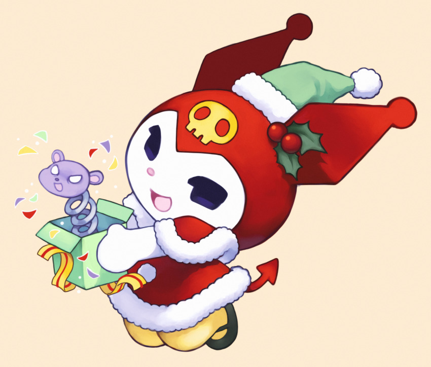 1girl, alternate_color, alternate_costume, animal_ears, animal_nose, baku_(sanrio), black_shoes, chibi