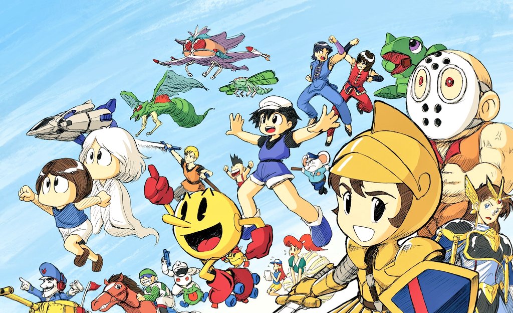 2girls, 6+boys, alien, amur_(dragon_spirit), annotated, armor, bald, baseball_cap