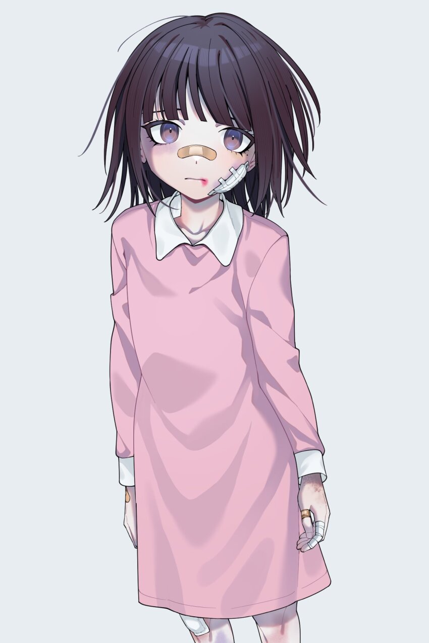 aged_down, bandage_on_cheek, bandage_on_knee, bandaged_fingers, bandages, bandaid, bandaid_on_face, bandaid_on_finger