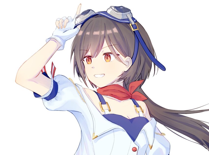 1girl, amane61115, ao_no_tsubame_(love_live!), bare_shoulders, breasts, cleavage, commentary, fingerless_gloves