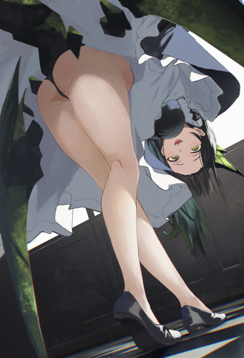 1girl, absurdres, alternate_costume, animal_ears, arknights, ass, bare_legs, bent_over