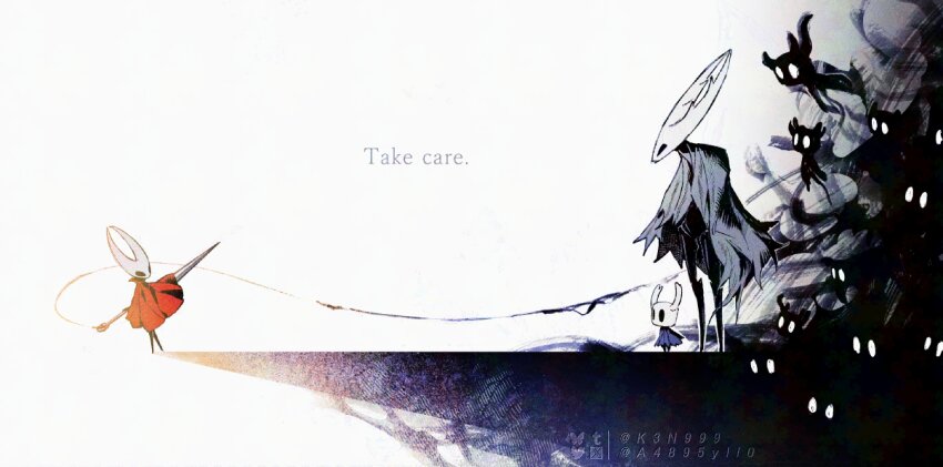 1girl, 6+others, a4895star, absurdres, black_eyes, black_skin, blank_eyes, cloak