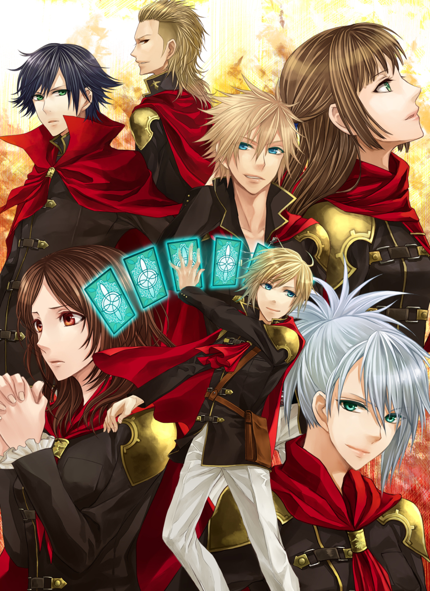 ace_(fft-0), deuce_(fft-0), final_fantasy, final_fantasy_type-0, highres, king_(fft-0), machina_kunagiri, nine_(fft-0), rem_tokimiya, school_uniform, sice_(fft-0), twilightend