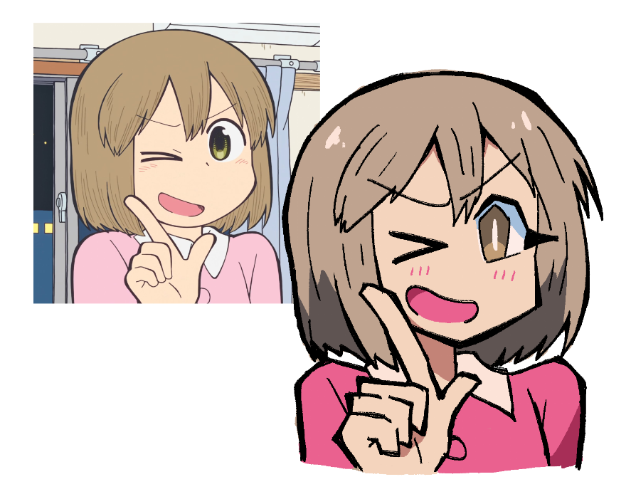 1girl, niikura_(city), blush, brown_eyes, brown_hair, buttons, city_(arawi_keiichi), collared_shirt