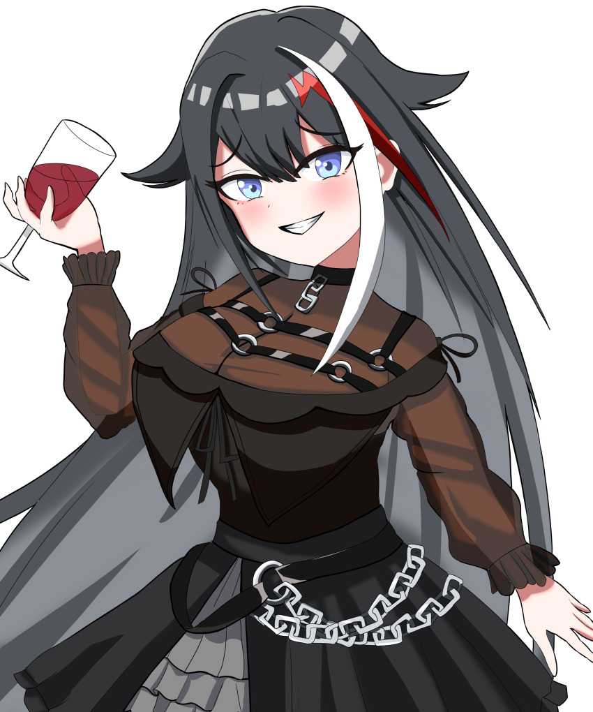 absurdres, azur_lane, black_choker, black_dress, black_hair, black_ribbon, blue_eyes, blush