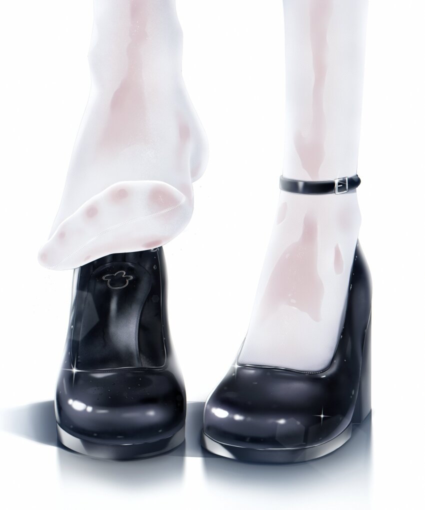 1girl, absurdres, ankle_strap, black_shoes, feet_only, footwear_focus, highres, indie_virtual_youtuber