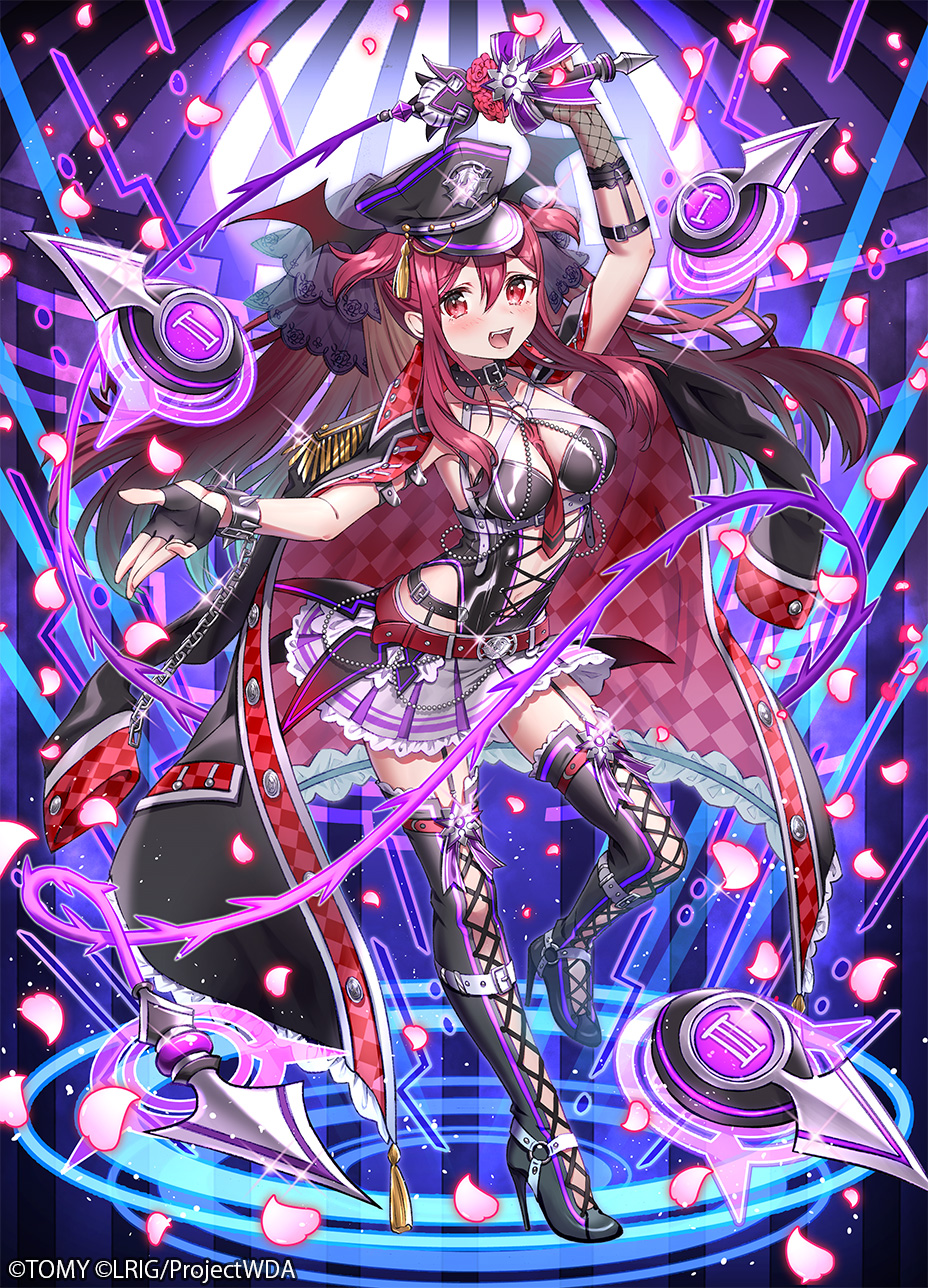 1girl, 90kyuuri, bare_shoulders, belt, between_breasts, black_boots, black_gloves, black_hat