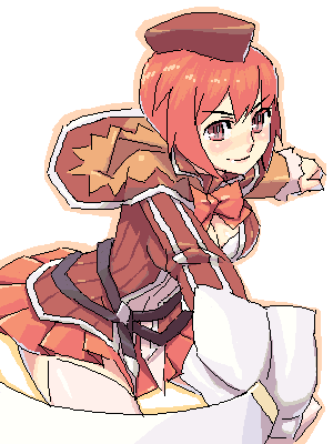 1girl, archived_source, armor, belt, black_belt, blush, boobplate, bow