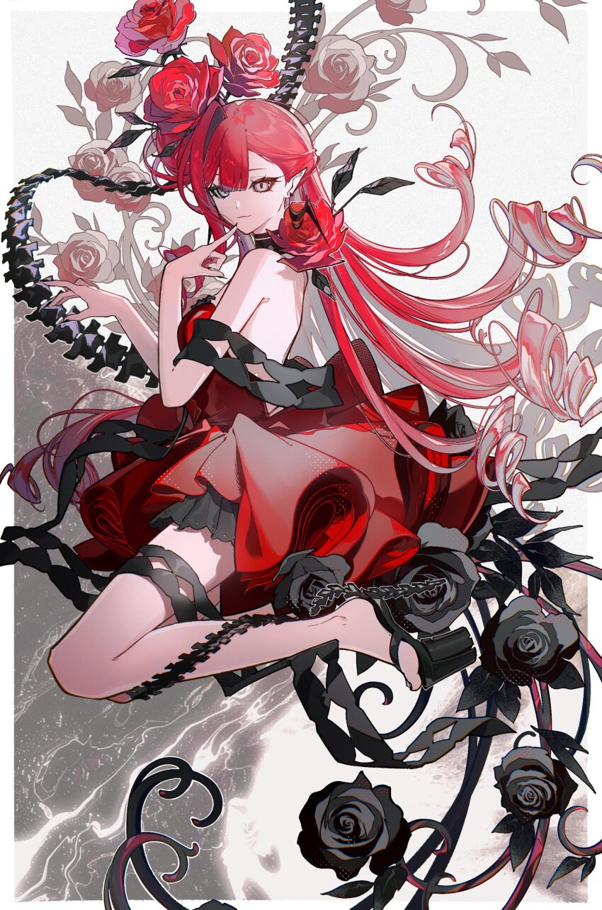 1girl, baobhan_sith_(celebratory_attire)_(fate), baobhan_sith_(fate), breasts, dress, earrings, fate/grand_order, fate_(series)