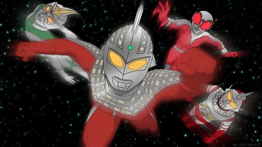 4boys, alien, armor, clenched_hands, colored_skin, creator_connection, crossover, eye_slugger