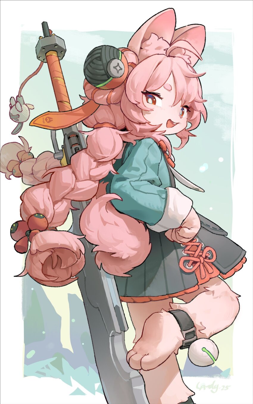 1girl, absurdres, accessories, animal_ear_fluff, black_skirt, bright_pupils, charm_(object), ear_piercing