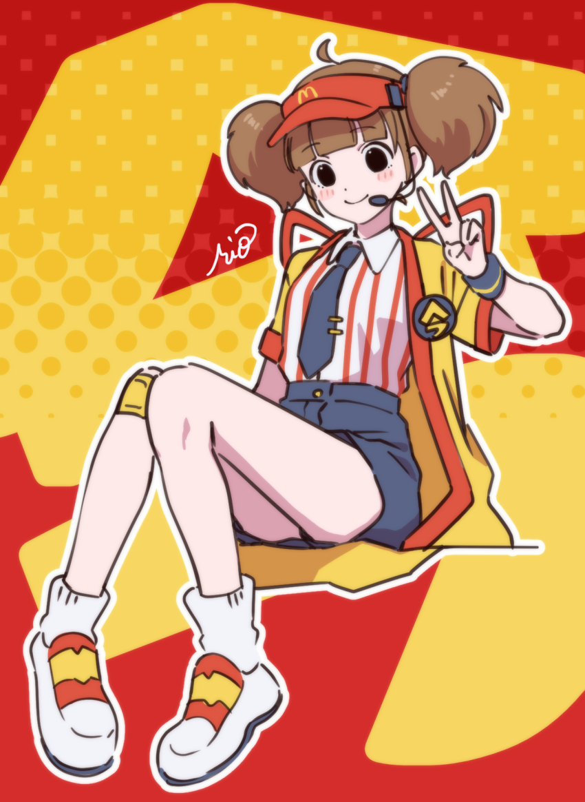 1girl, ahoge, blunt_bangs, blush, brown_hair, closed_mouth, collared_shirt, commentary_request