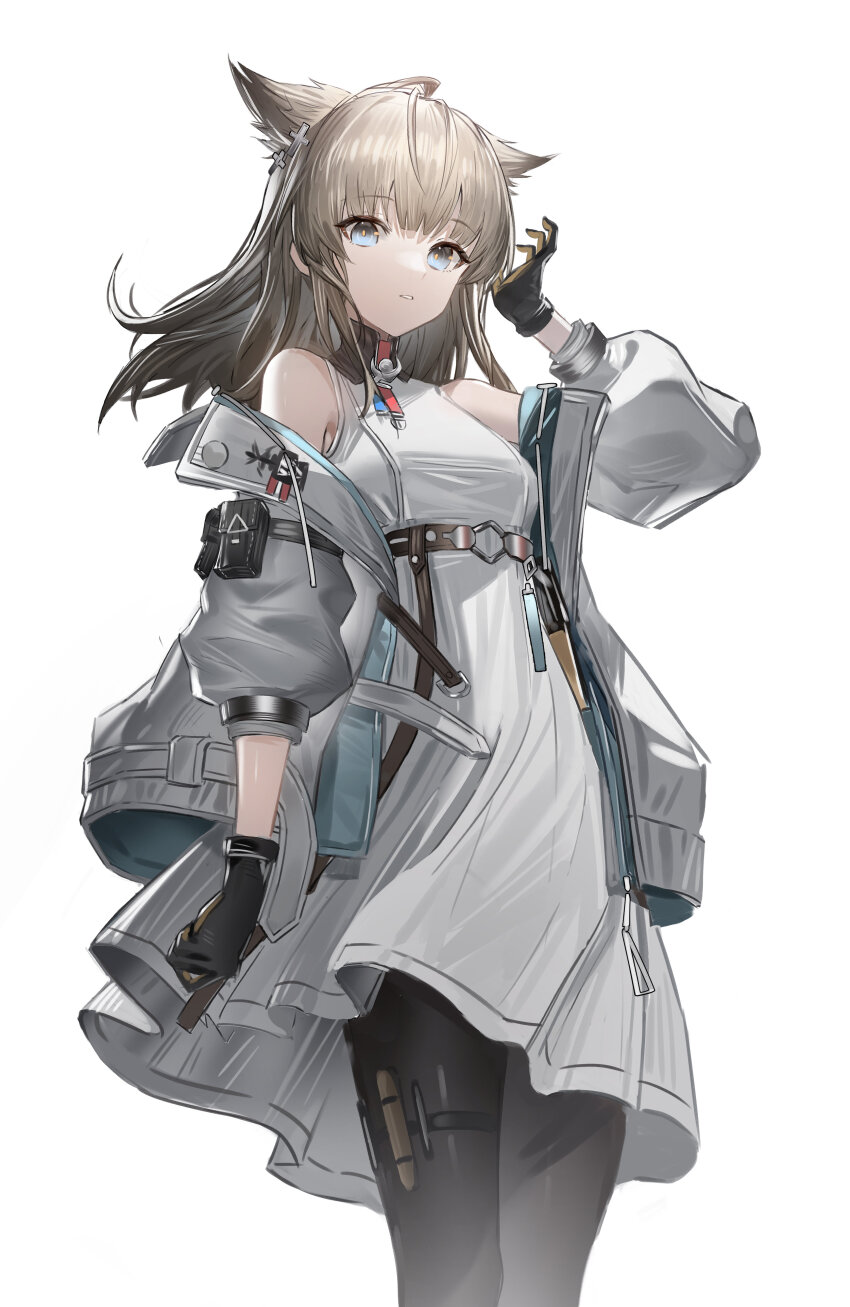 1girl, absurdres, animal_ears, arknights, arknights:_endfield, bare_shoulders, bird_ears, bird_girl