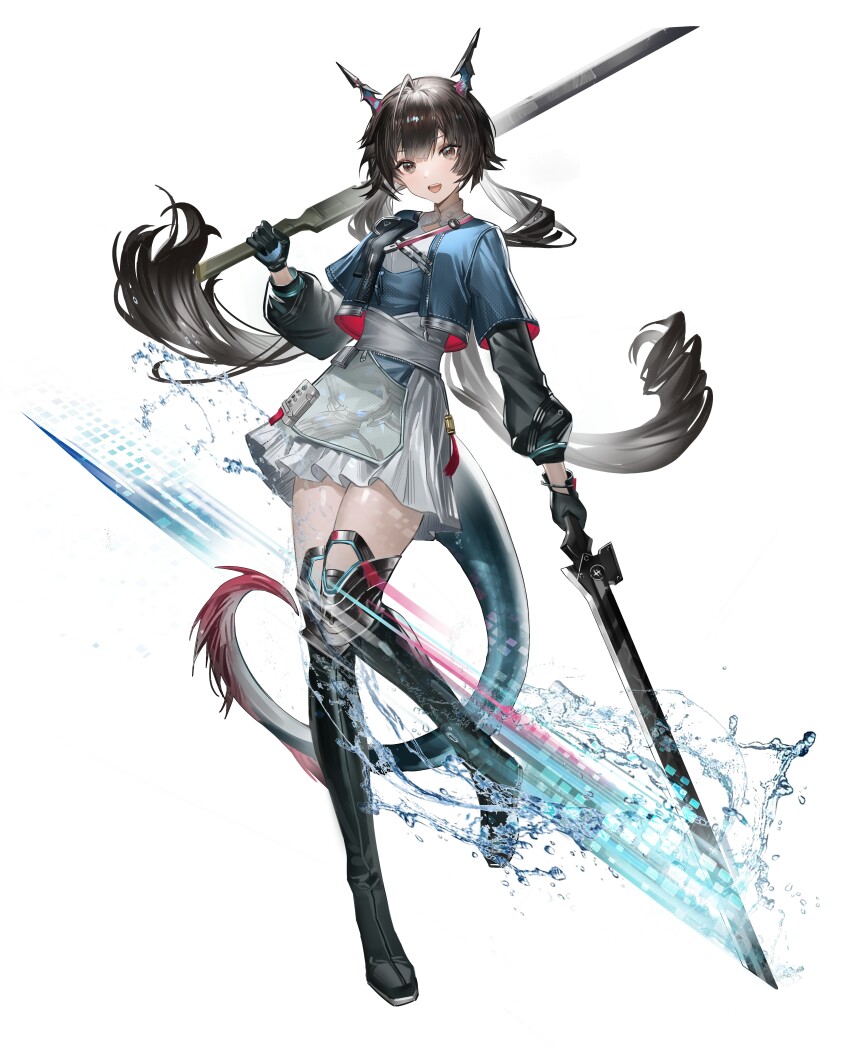 1girl, absurdres, arknights, arknights:_endfield, black_boots, black_eyes, black_gloves, black_hair