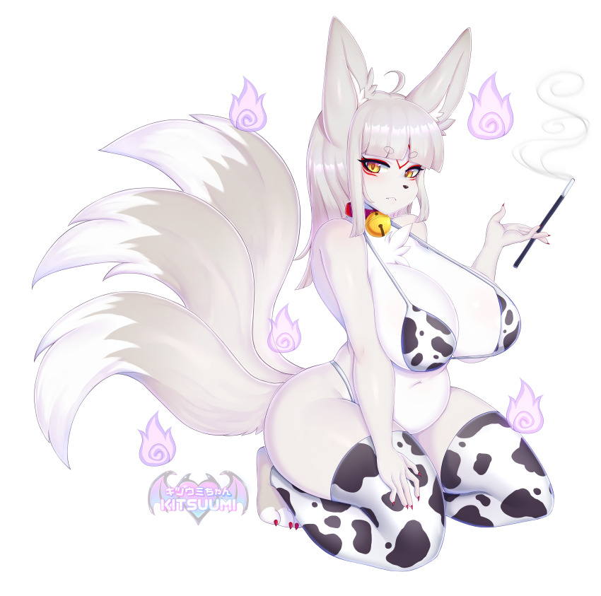 1girl, absurdres, ahoge, animal_ears, animal_feet, animal_nose, animal_print, bell