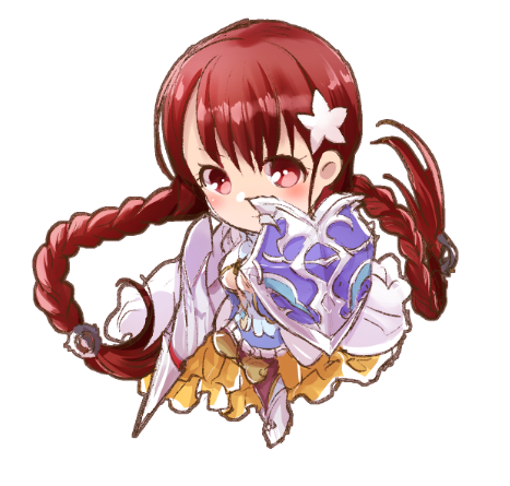 1girl, brown_hair, chibi, chibi_only, dorothy_(grimms_notes), dorothy_(repage)_(grimms_notes), full_body, grimms_notes, hik_string, solo