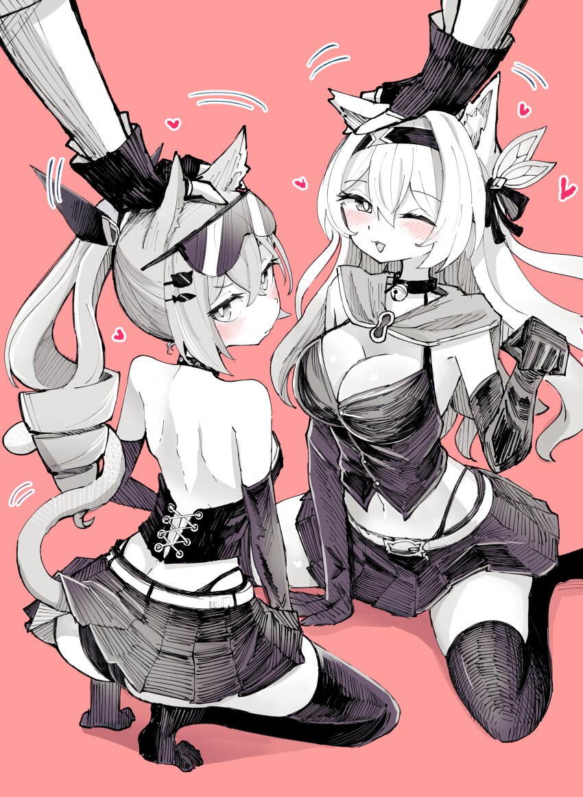 1boy, 2girls, 6sakuu, absurdres, animal_ears, ass, breasts, caelus_(honkai:_star_rail)