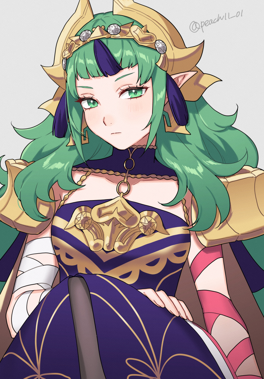 1girl, aged_up, breasts, dress, female_focus, fire_emblem, fire_emblem:_fortune's_weave, green_eyes