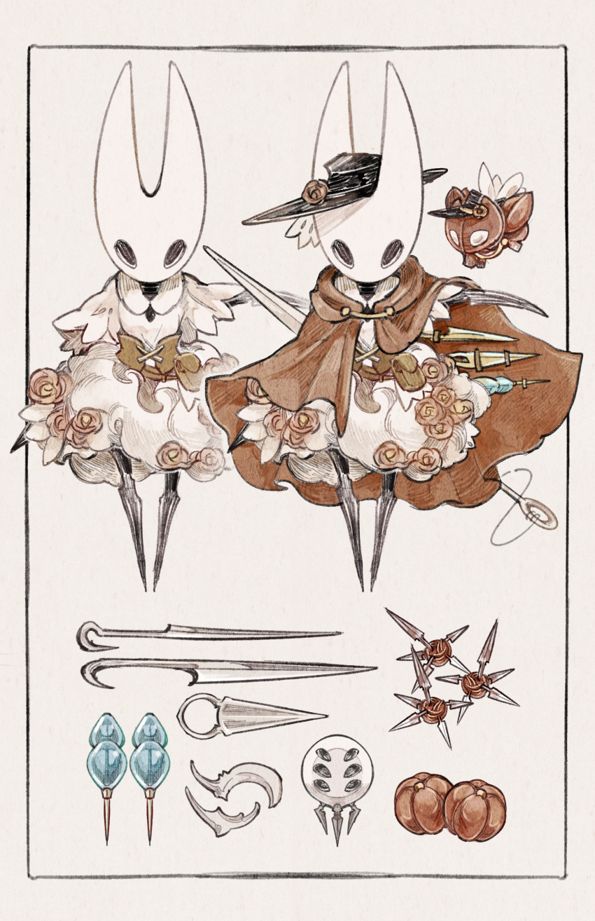 1girl, absurdres, alternate_costume, arm_up, arthropod_girl, black_eyes, black_hat, black_skin