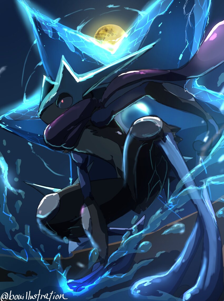 absurdres, bo_(bouillustration), frog, full_moon, furry, gen_6_pokemon, greninja, highres