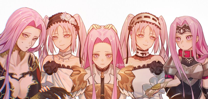 bare_shoulders, black_leotard, blush, braid, breasts, bustier, capelet, claws