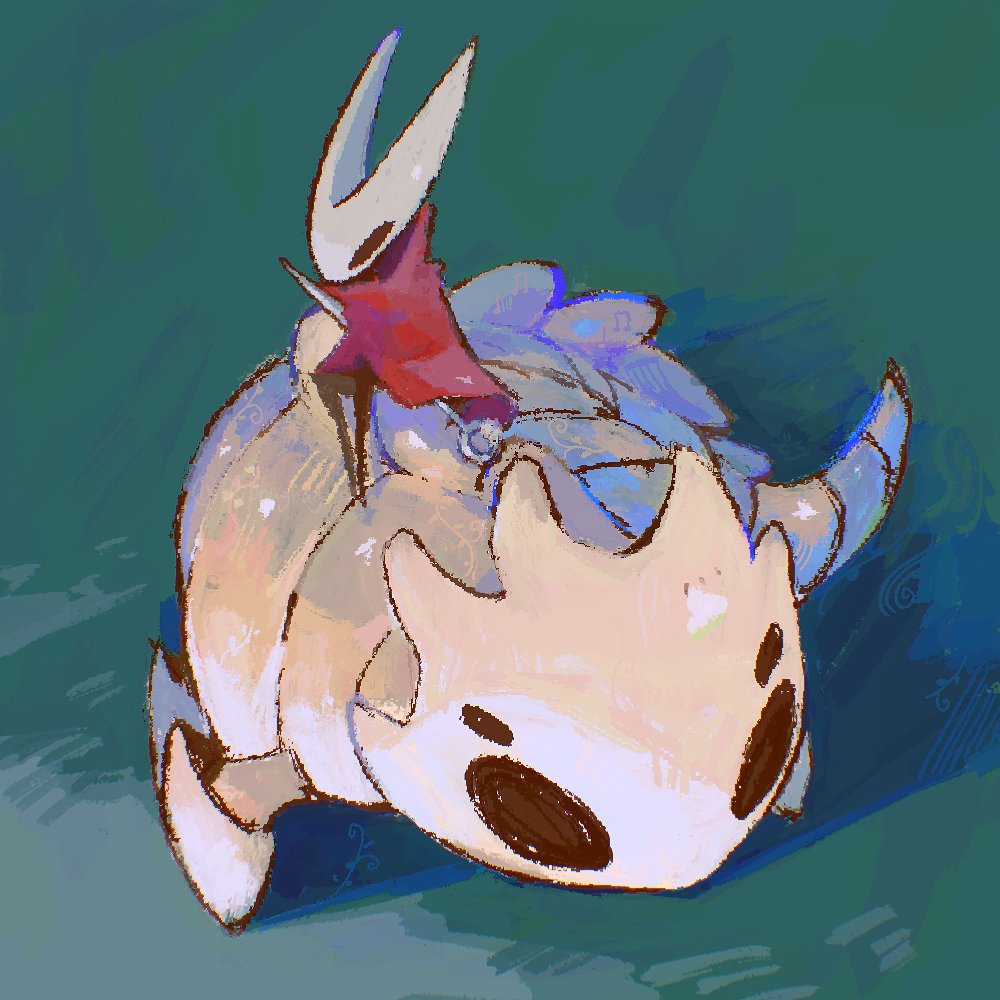 1girl, arthropod_girl, bell_beast_(hollow_knight), black_eyes, black_skin, blank_eyes, blipbugbug, cloak