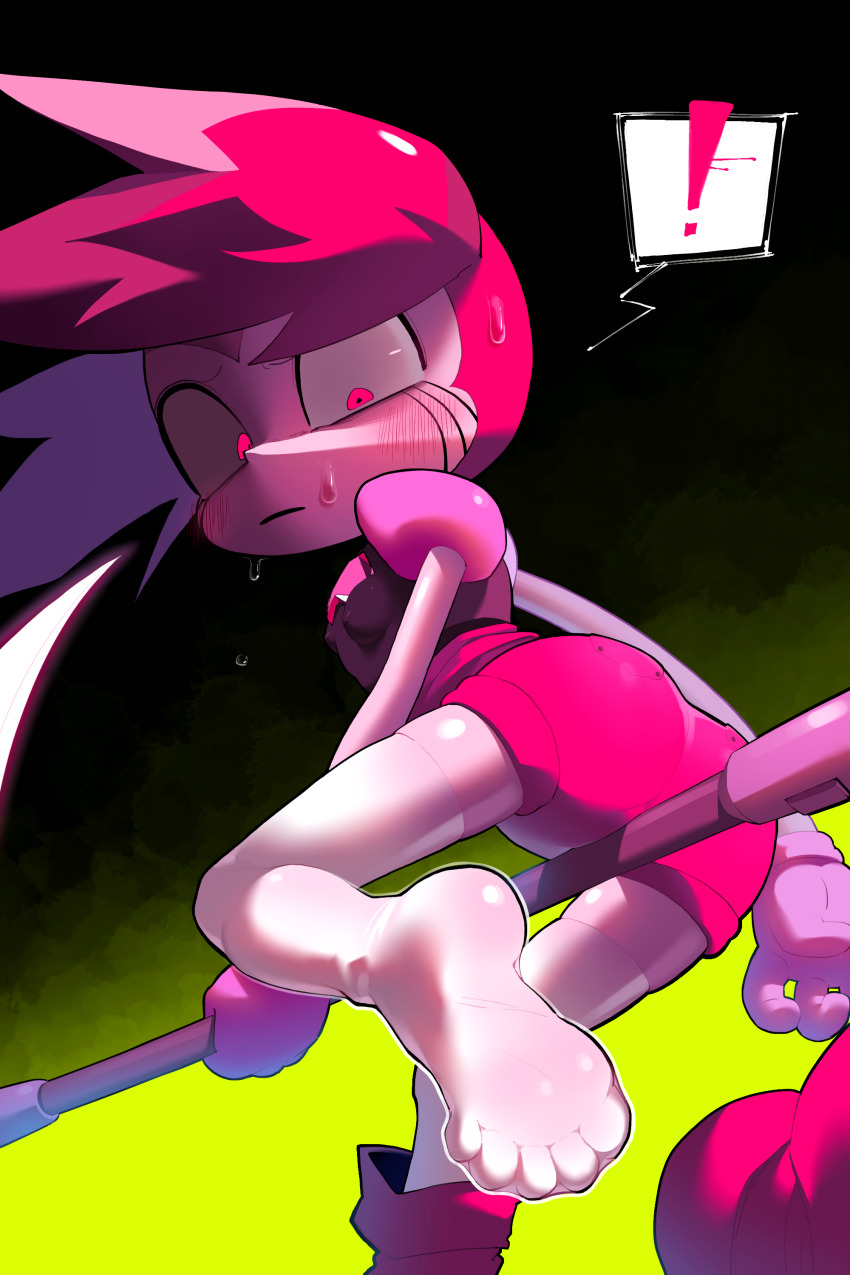 1girl, absurdres, bubibubi, colored_skin, feet, gem_(steven_universe), gem_rejuvenator, gloves