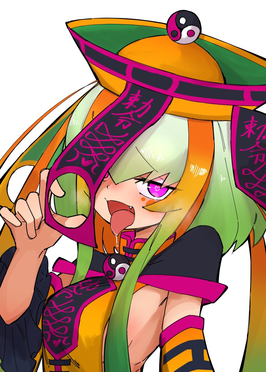 1girl, :d, absurdres, blonde_hair, blush, breasts, chase_chase_jokers, commentary