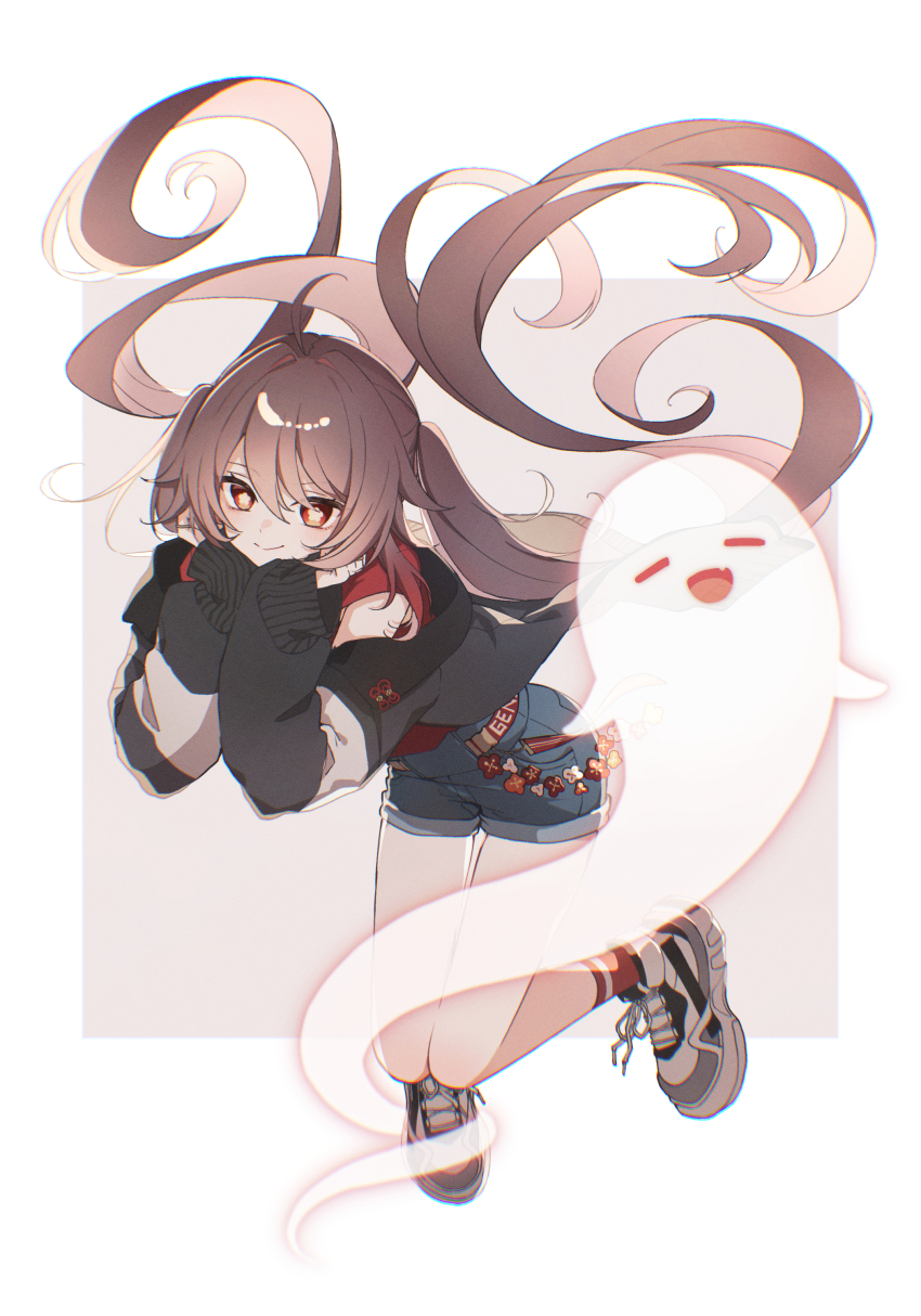 1girl, absurdres, alternate_costume, black_jacket, brown_hair, casual, closed_mouth, contemporary