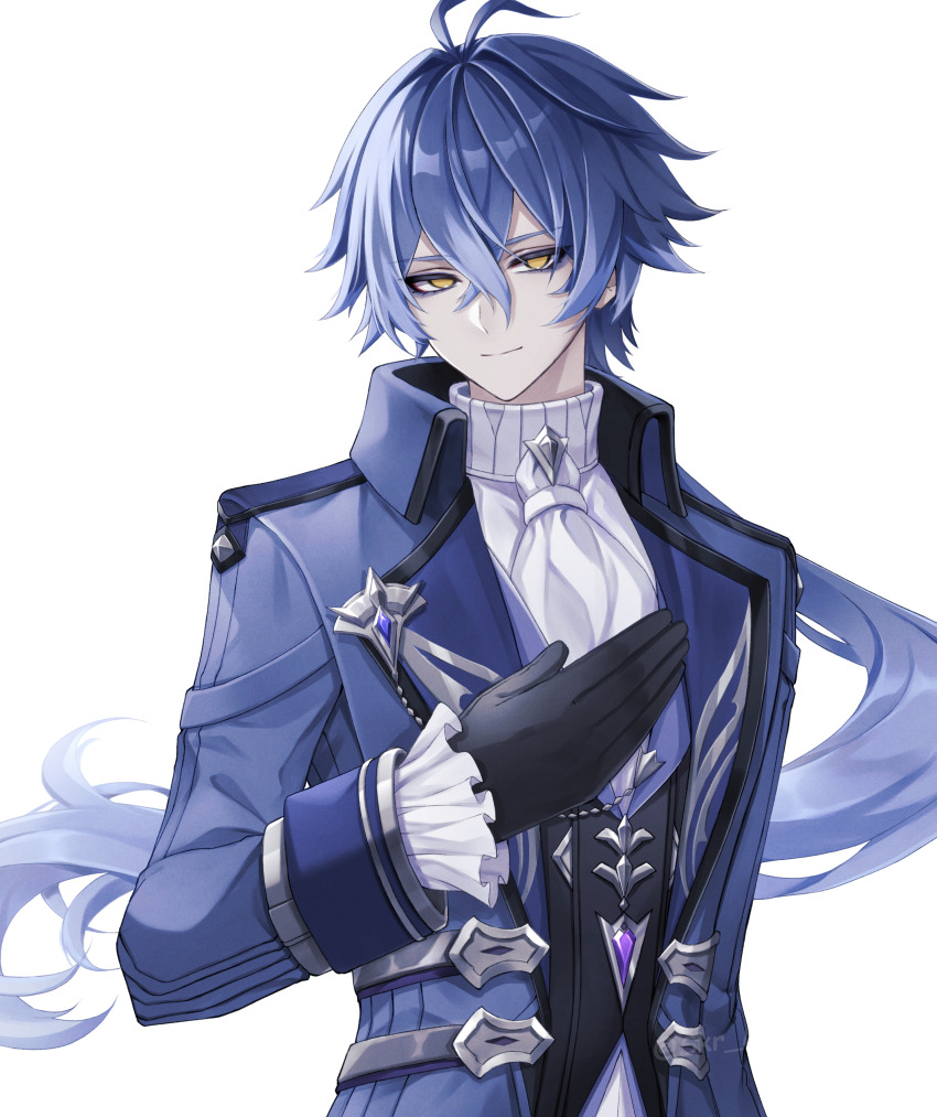 1boy, absurdres, ahoge, ascot, bad_anatomy, bad_hands, black_gloves, black_vest