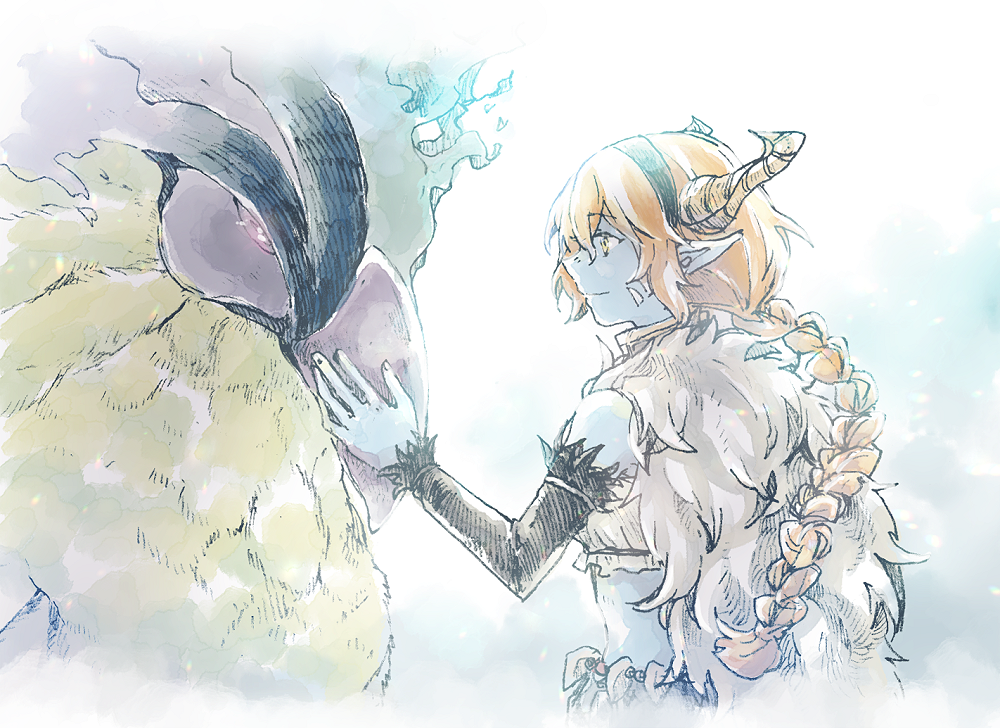 1girl, altena_(another_eden), animal, another_eden, bare_shoulders, bird, black_hairband, black_sleeves