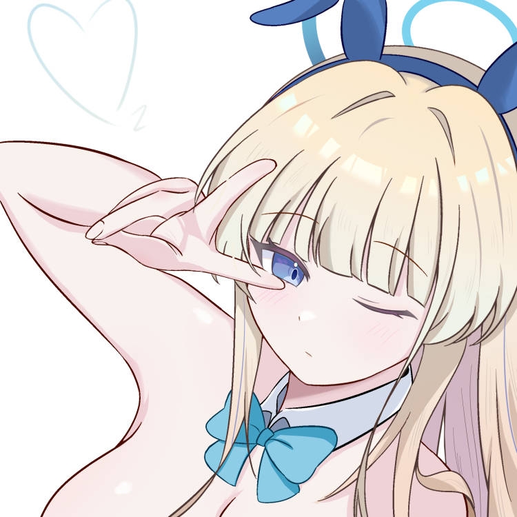 1girl, animal_ear_hairband, animal_ears, bare_shoulders, blonde_hair, blue_archive, blue_eyes, bow