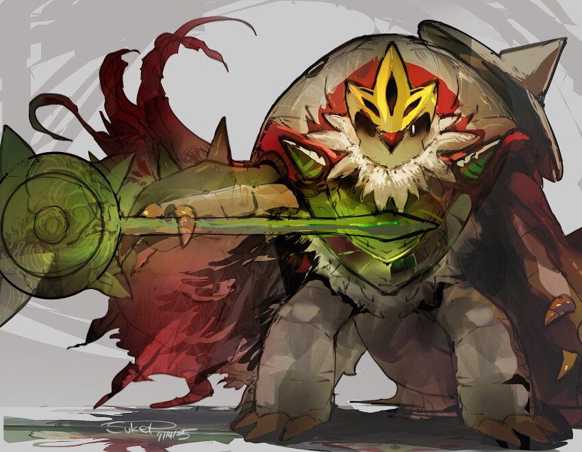 1other, absurdres, chesnaught, claws, dated, facing_viewer, gen_6_pokemon, highres