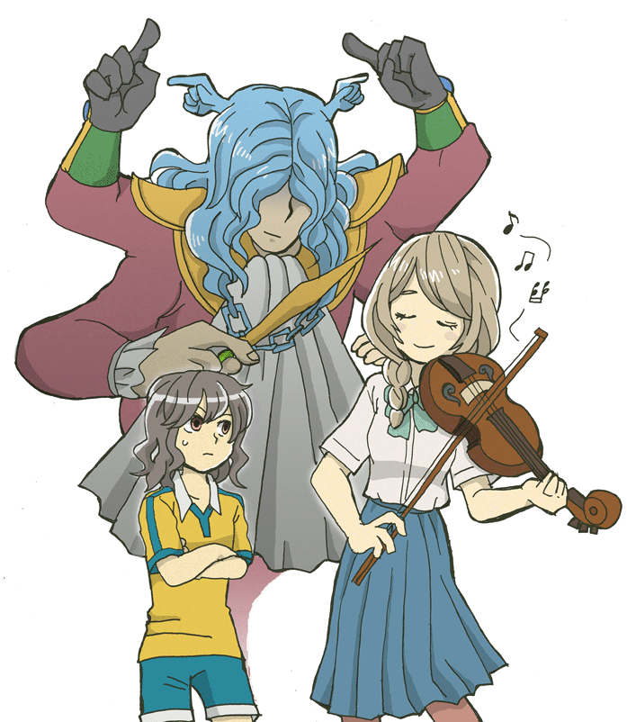 1boy, 1girl, bad_id, bad_pixiv_id, blue_hair, braid, brown_eyes, brown_hair