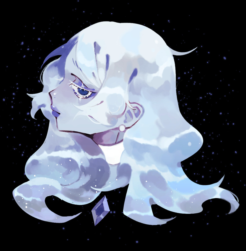 1girl, alternate_skin_color, blue_diamond_(steven_universe), blue_eyes, blue_skin, colored_skin, diamond_(species)_(steven_universe), gem_(steven_universe)