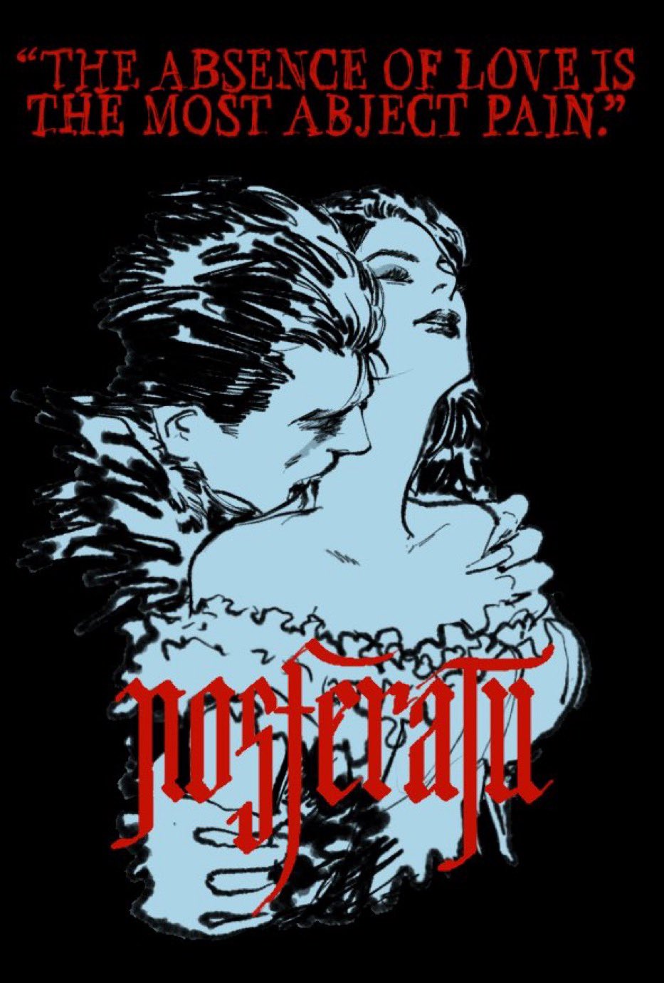 1boy, 1girl, copyright_name, dress, english_text, eyeshadow, hair_slicked_back, highres, long_hair, makeup, nosferatu, nu_thebarbiemax, original, upper_body, vampire