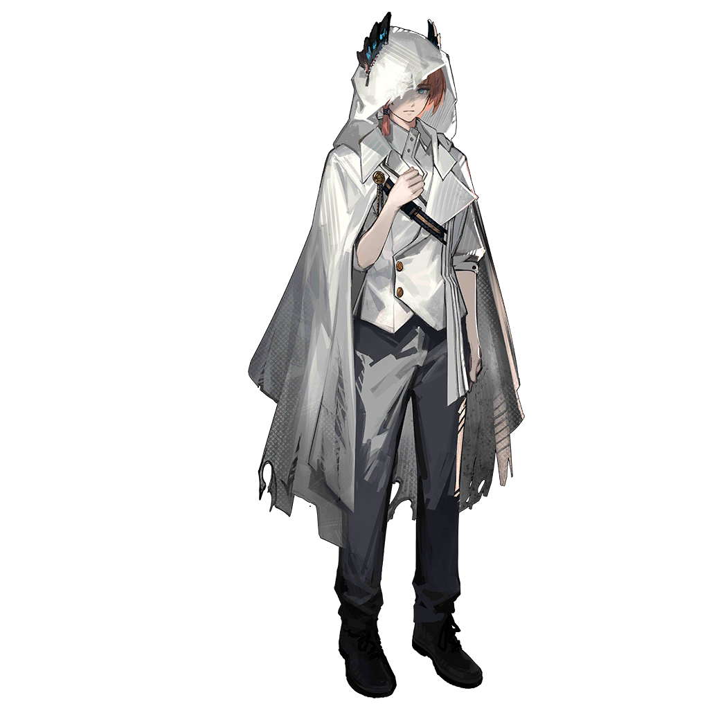 1boy, aged_down, arknights, bird_boy, bishounen, black_shoes, blue_eyes, cape