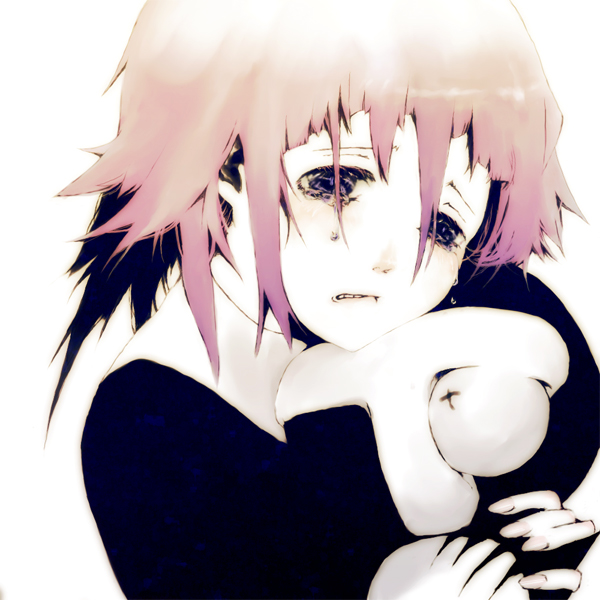 00s, androgynous, black_skin, colored_skin, crona_(soul_eater), cuddling, gender_request, high_collar