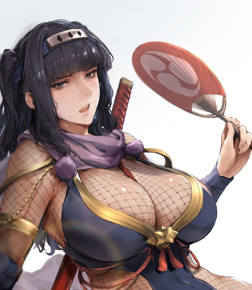 1girl, acker_feh, black_hair, blush, bodystocking, breasts, cleavage, fire_emblem
