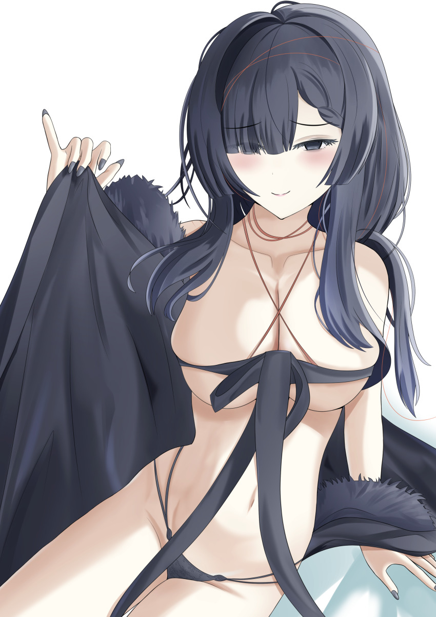 1girl, absurdres, asama_(azur_lane), asama_(blooming_upon_bewitching_night)_(azur_lane), azur_lane, bare_shoulders, black_eyes, black_hair