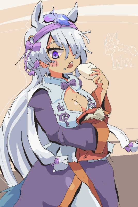 1girl, animal_ears, blue_eyes, blue_hair, blue_sleeves, blush, bow, bowtie