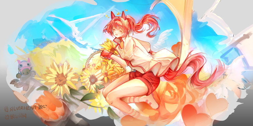 absurdres, animal_ears, bandaid, bandaid_on_leg, bow, buruma, ear_bow, ear_covers