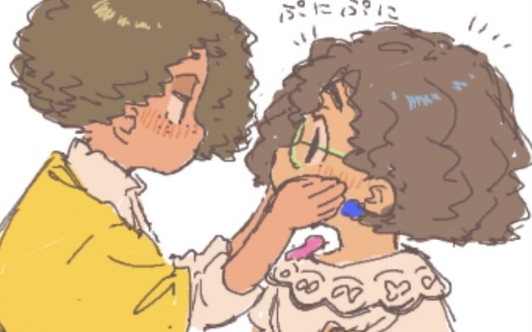 1boy, 1girl, afro, brown_eyes, brown_hair, camilo_madrigal, colombian_clothes, curly_hair