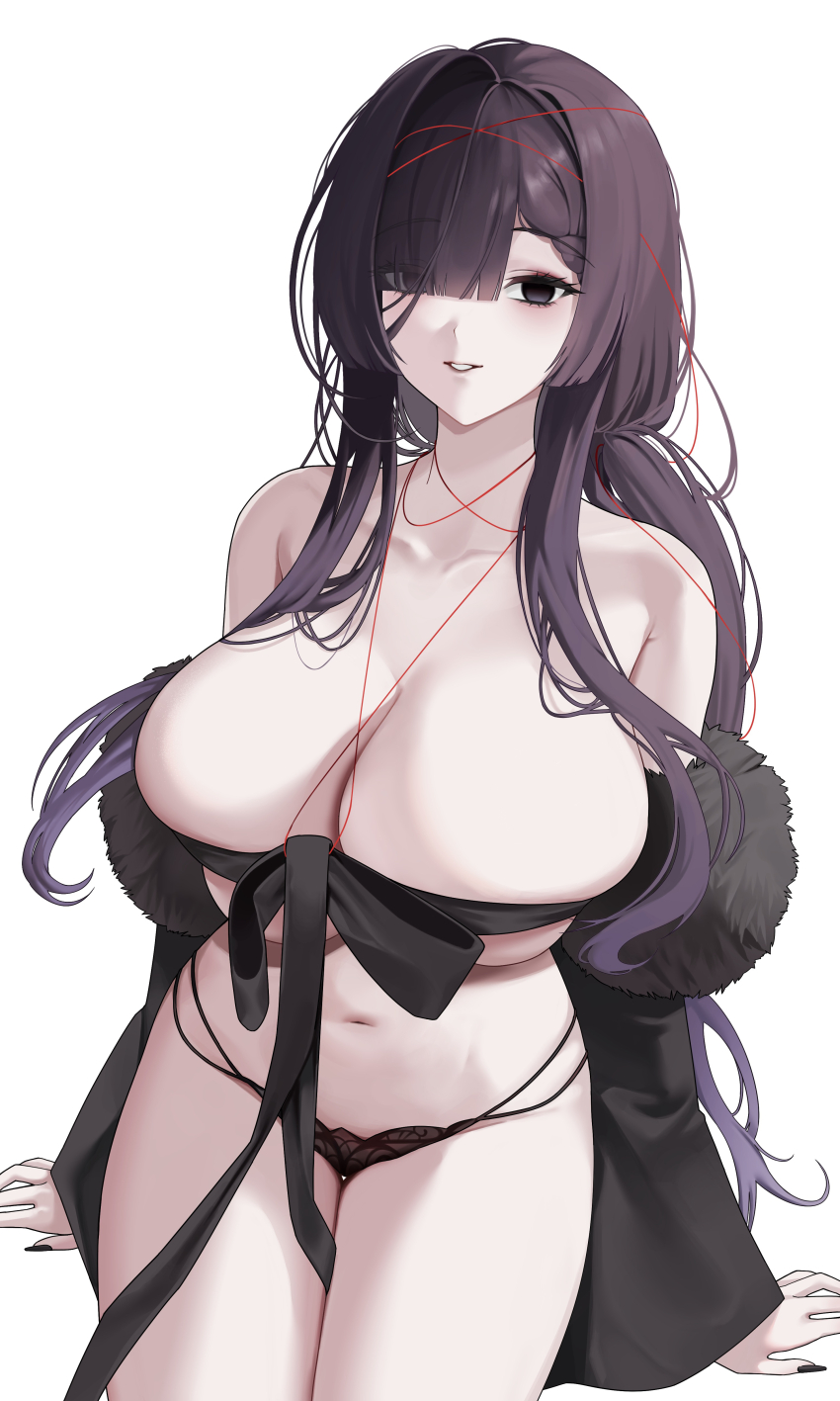 1girl, absurdres, asama_(azur_lane), asama_(blooming_upon_bewitching_night)_(azur_lane), azur_lane, bare_shoulders, black_coat, black_eyes