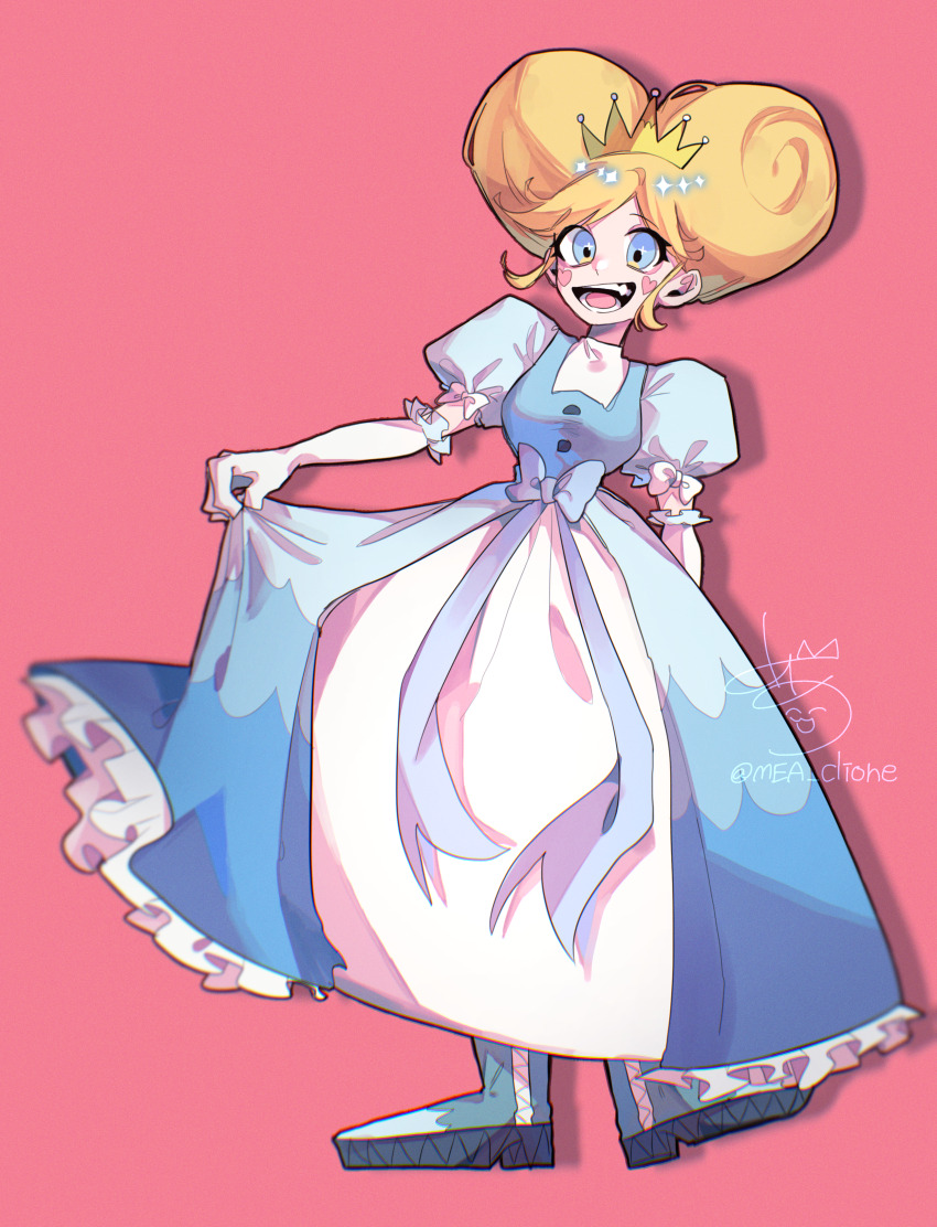 1girl, absurdres, blonde_hair, blue_eyes, boots, breasts, dress, facial_mark