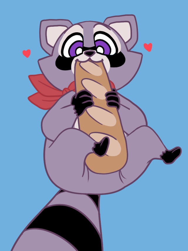 1boy, baguette, bandana, blue_background, bread, food, furry, furry_male