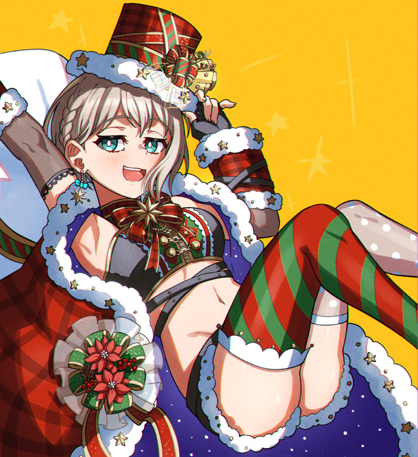 1girl, absurdres, aoba_moca, bang_dream!, bang_dream!_girls_band_party!, black_hair, black_shorts, blue_eyes