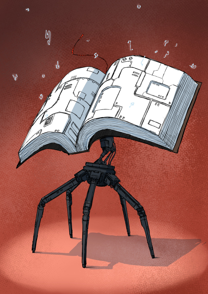 absurdres, book, bookmark, commentary_request, highres, joints, kamikairo, no_humans