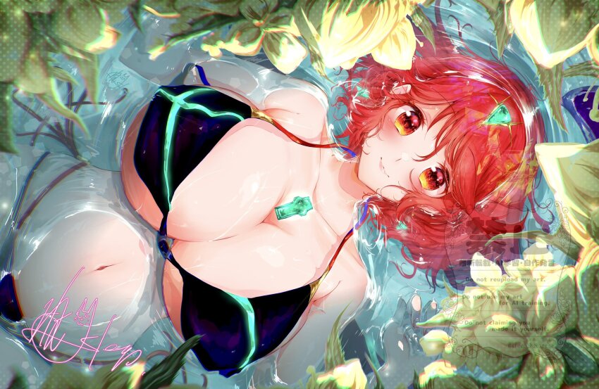 1girl, alternate_costume, bikini, breasts, highres, large_breasts, nemu_(ut_kakinotane), pyra_(xenoblade)